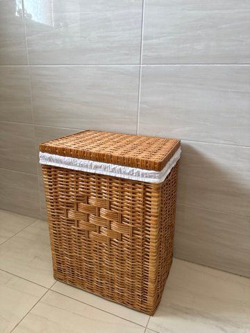 Плетеная корзина из лозы 310х400х560 с добавлением чехла Ящик-16 фото